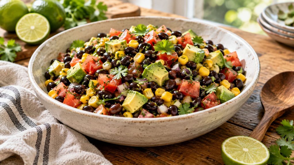Black Bean Salad With Corn, Tomato, Avocado And Cilantro