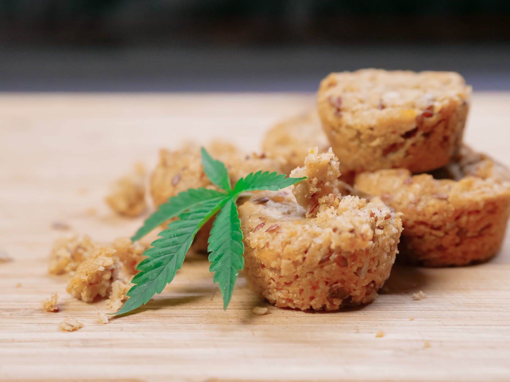 Photo Of Cannibis Leaves Leaning On Muffins - Edible Marijuana Recipes
