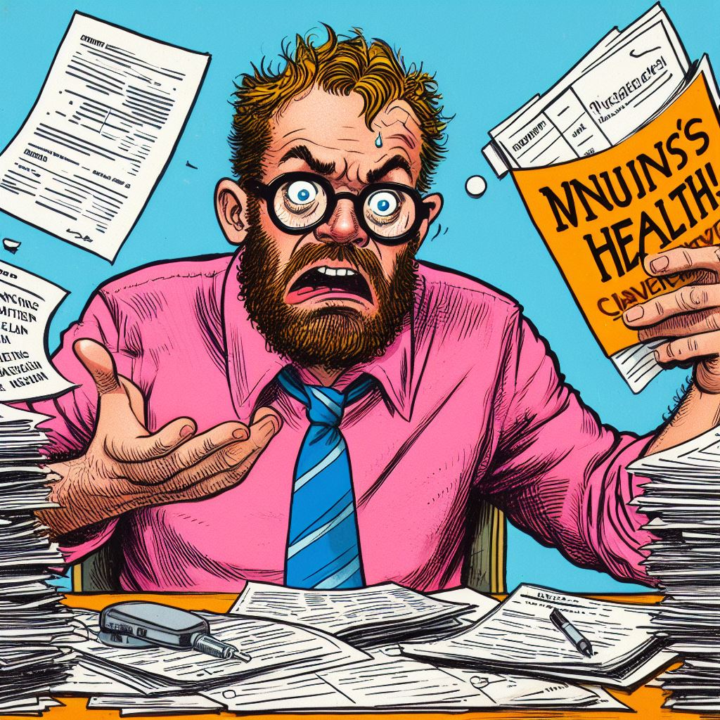 A Confused Man With Insurance Paperwork Trying To Navigating Coverage For Men’s Health