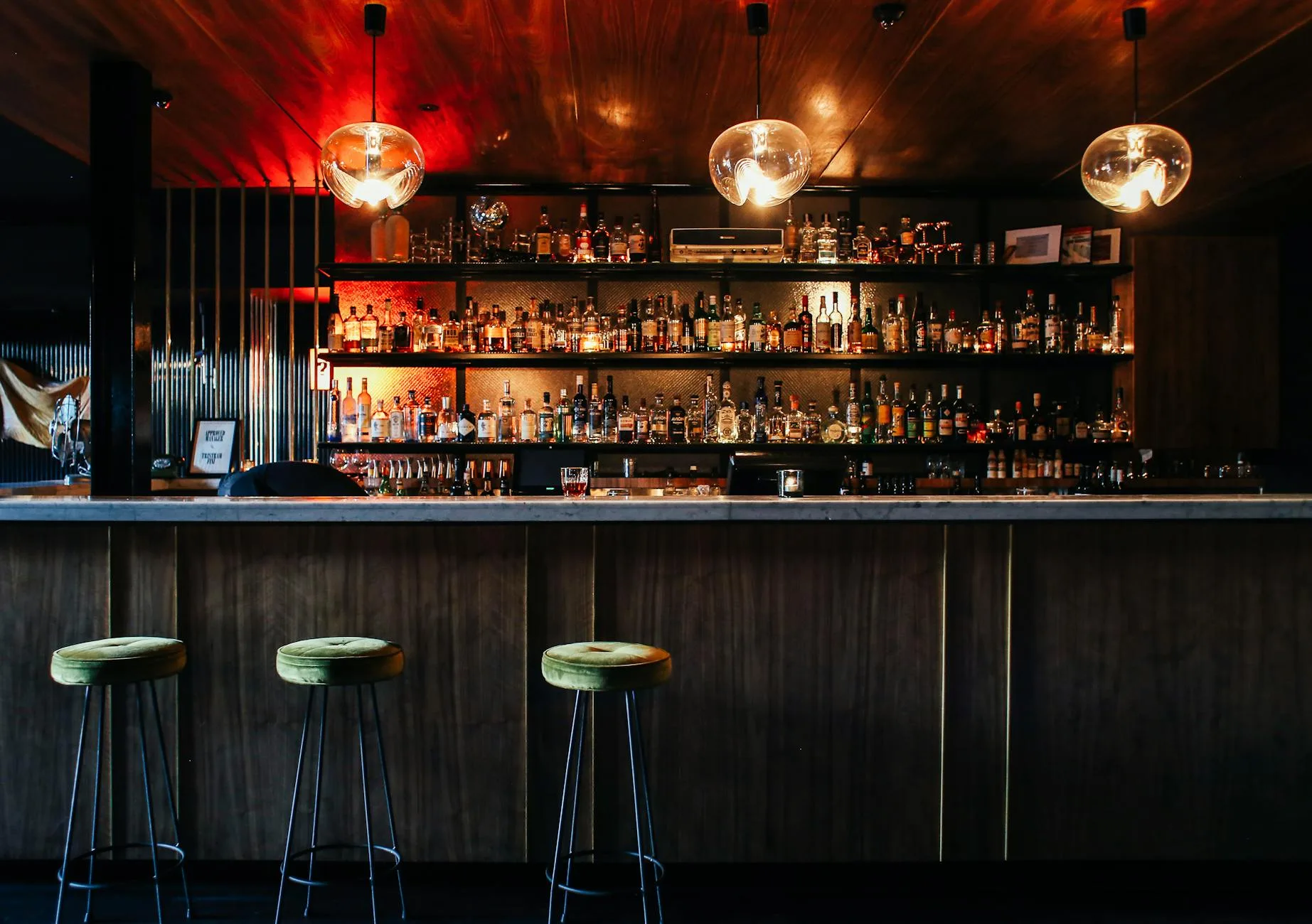 Stylish Interior Of Bar In Restaurant - Popular Draft Beers