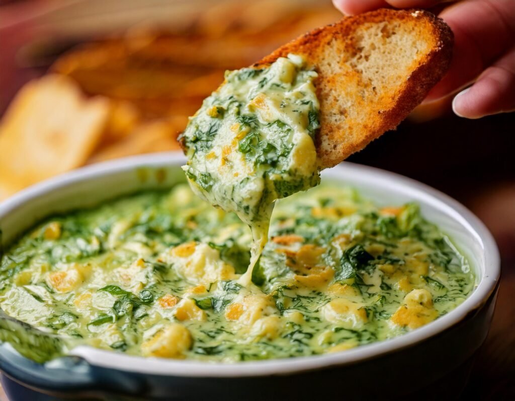 Firefly Close Up Of The Dip Description A Close Up Mouthwatering Shot Of The Spinach And Artichok