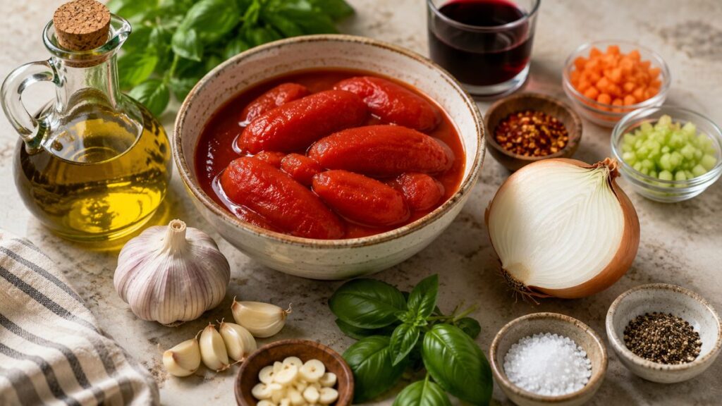 Ingredients For Making Tomato Sauce