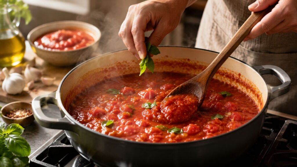 Cookingtraditional Italian Sugo Sauce Recipe Tomato Sauce With Fresh Basil