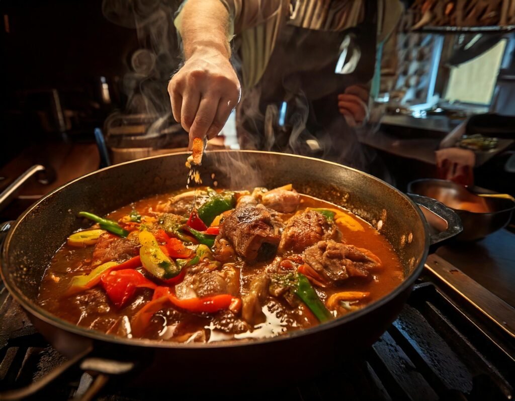 Preparing Cuban Oxtail Stew