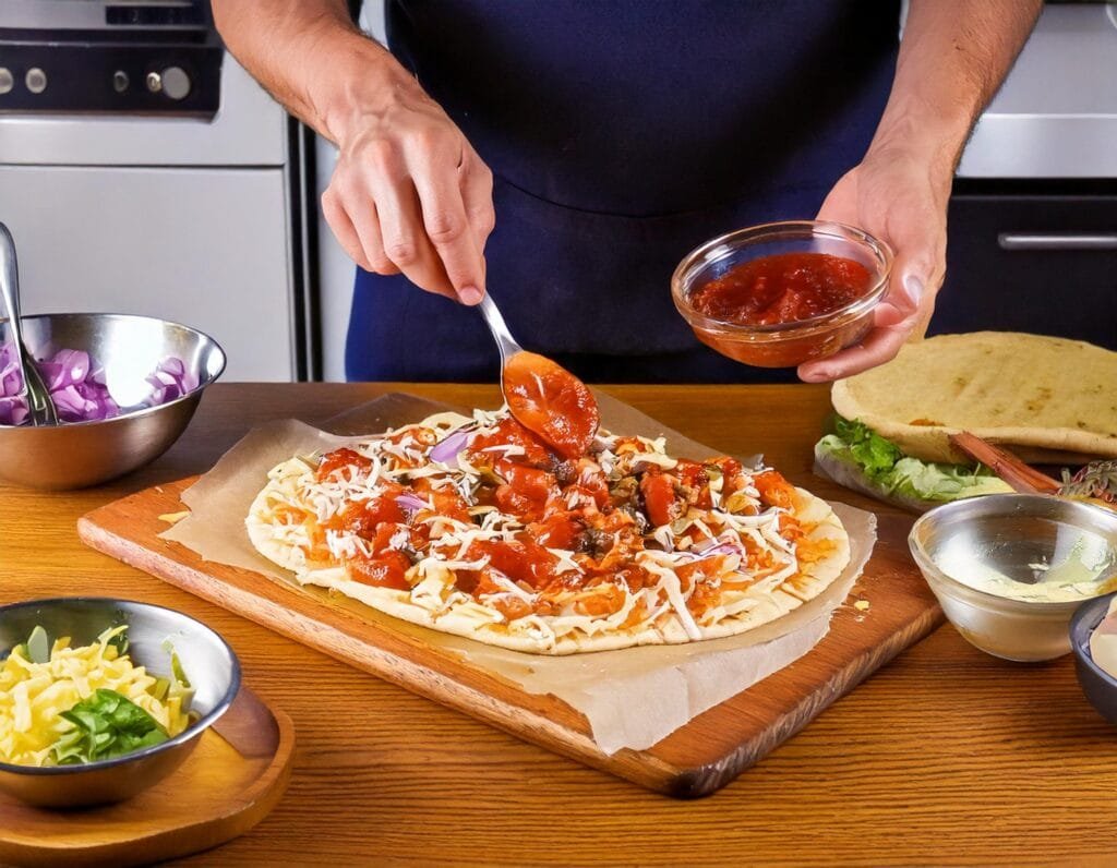 A Person Making A Pizza