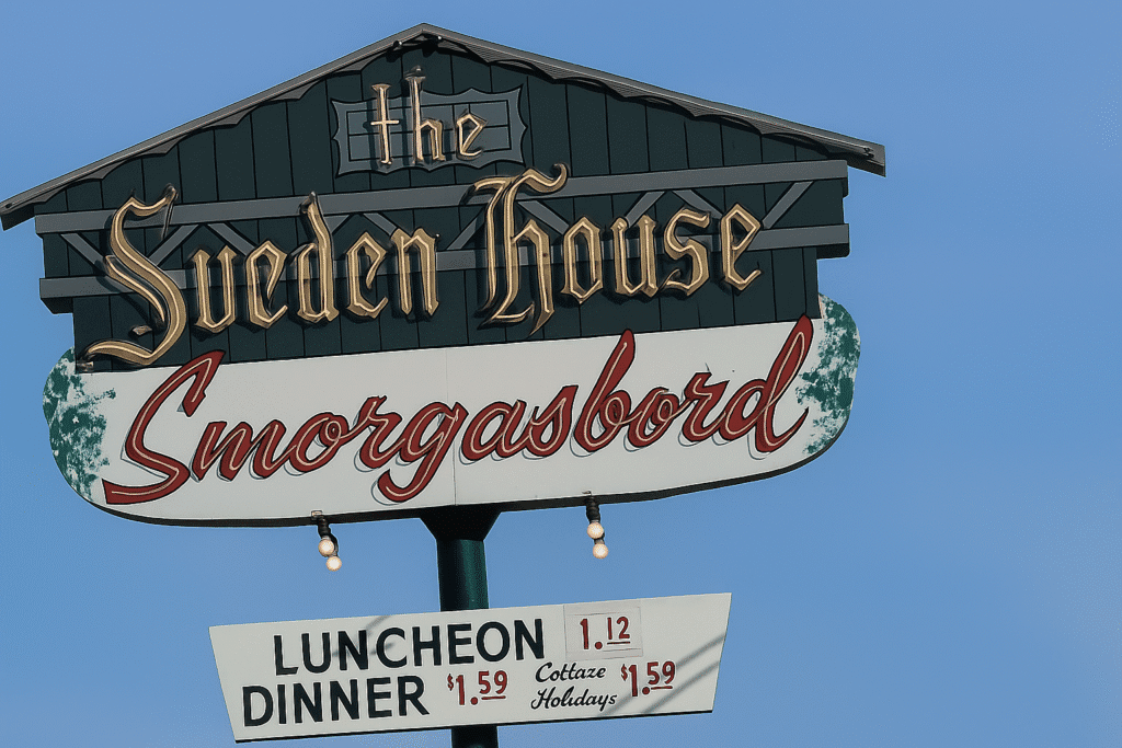 Sweden House Smorgasbord Restaurant Sign