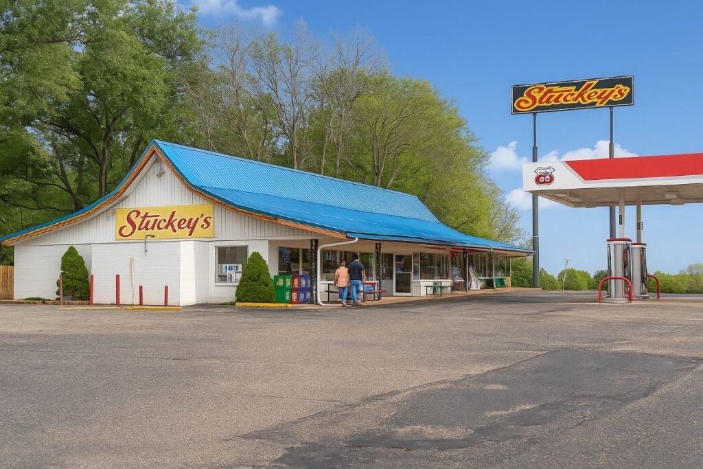 Classic Roadside Store With Gas Station