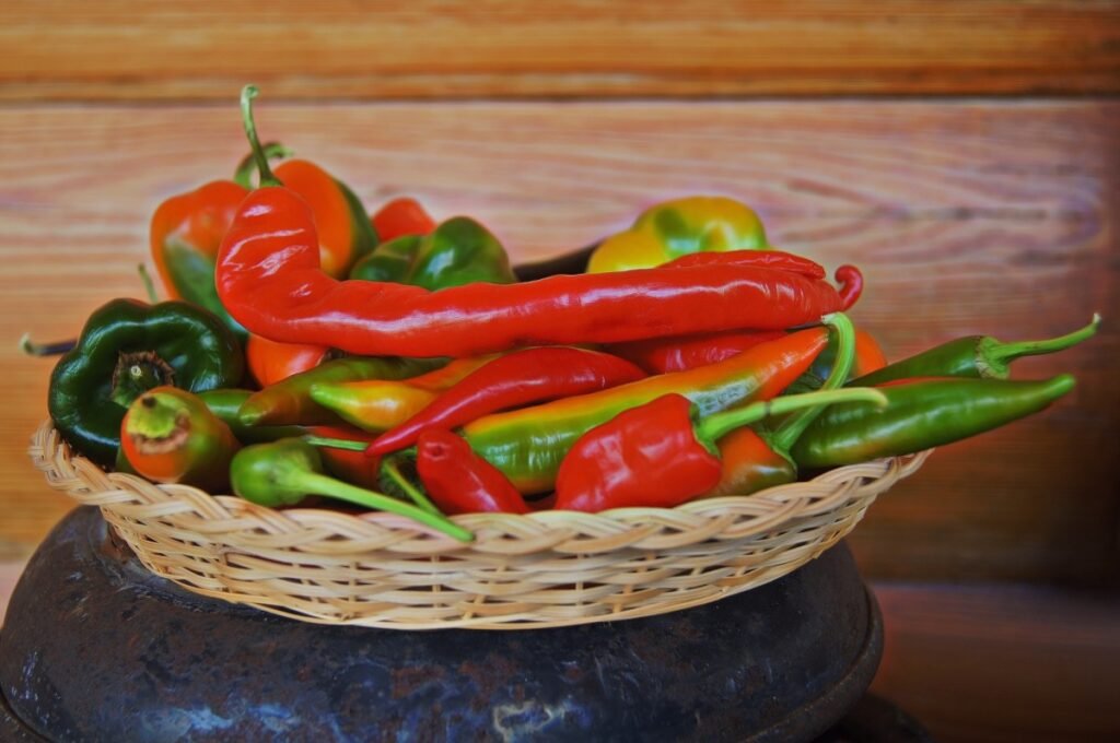 Colorful Assortment Of Fresh Peppers.