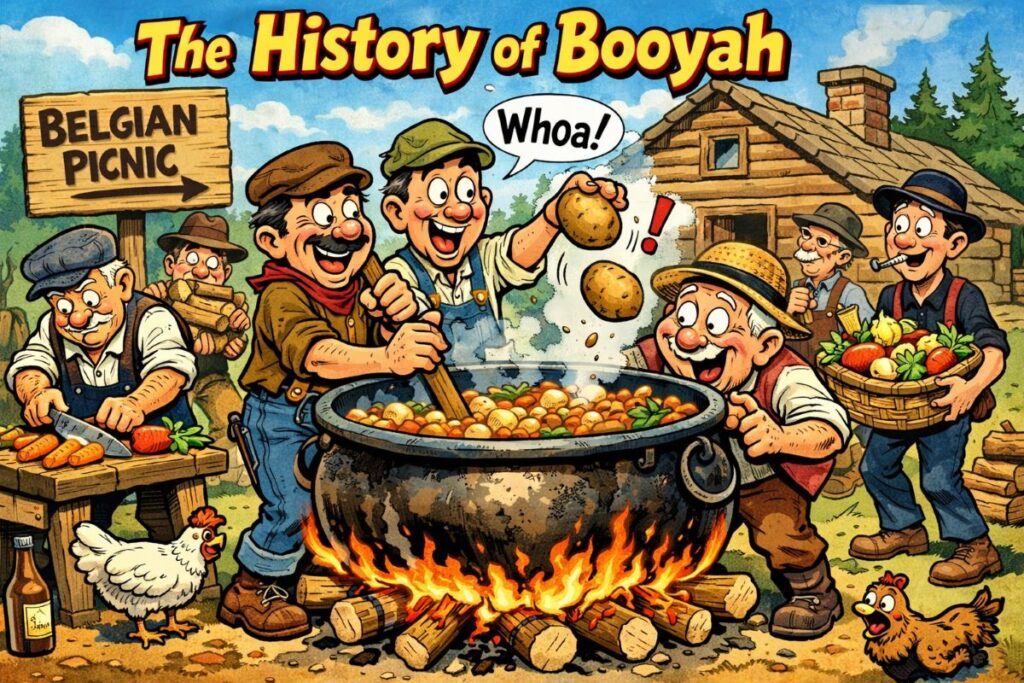 Men Cooking Stew At A Picnic