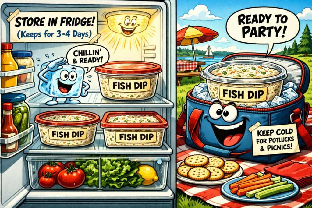 Fish Dip In Fridge And Picnic