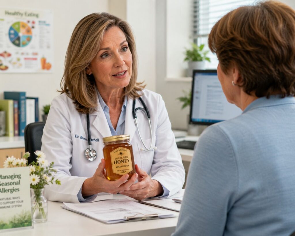 Doctor Discussing Honey For Allergies