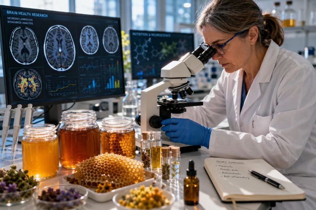 Scientist Examining Samples In Laboratory - Honey To Improve Memory