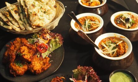 Delicious Indian Cuisine With Naan.