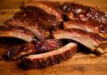 Finished Ribs On Wooden Board