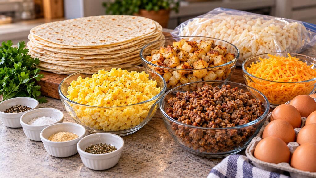 Ingredients For Breakfast Burritos Preparation