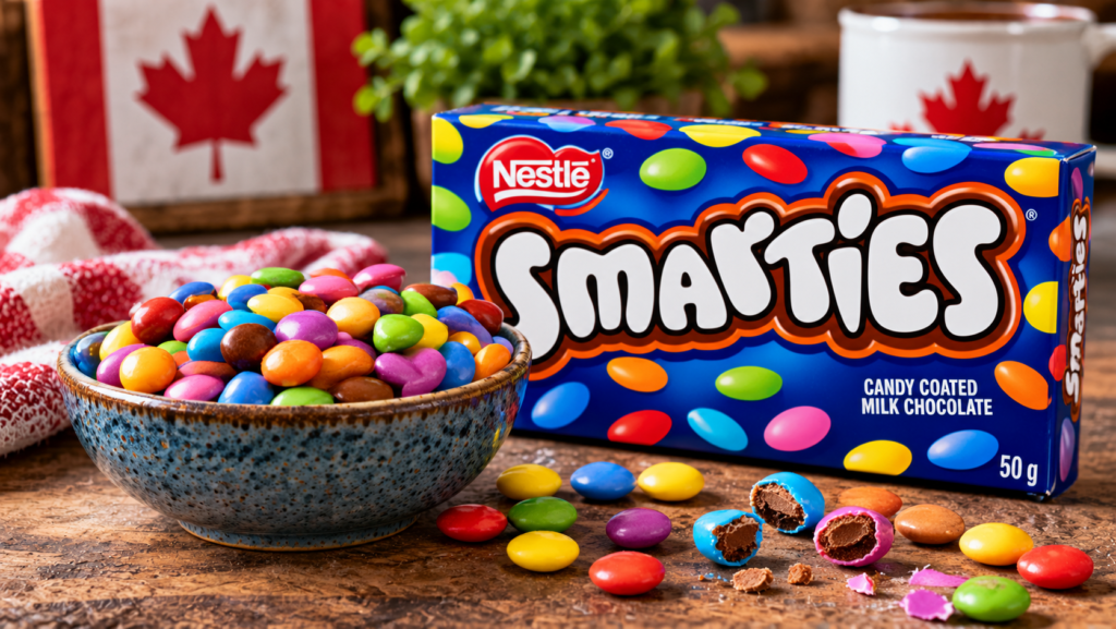 Colorful Candies And Packaging Displayed.