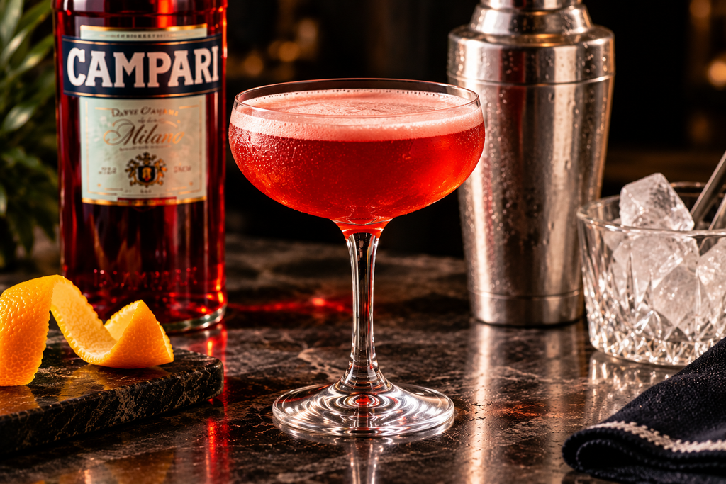 Campari Shakerato In Moody Bar Light