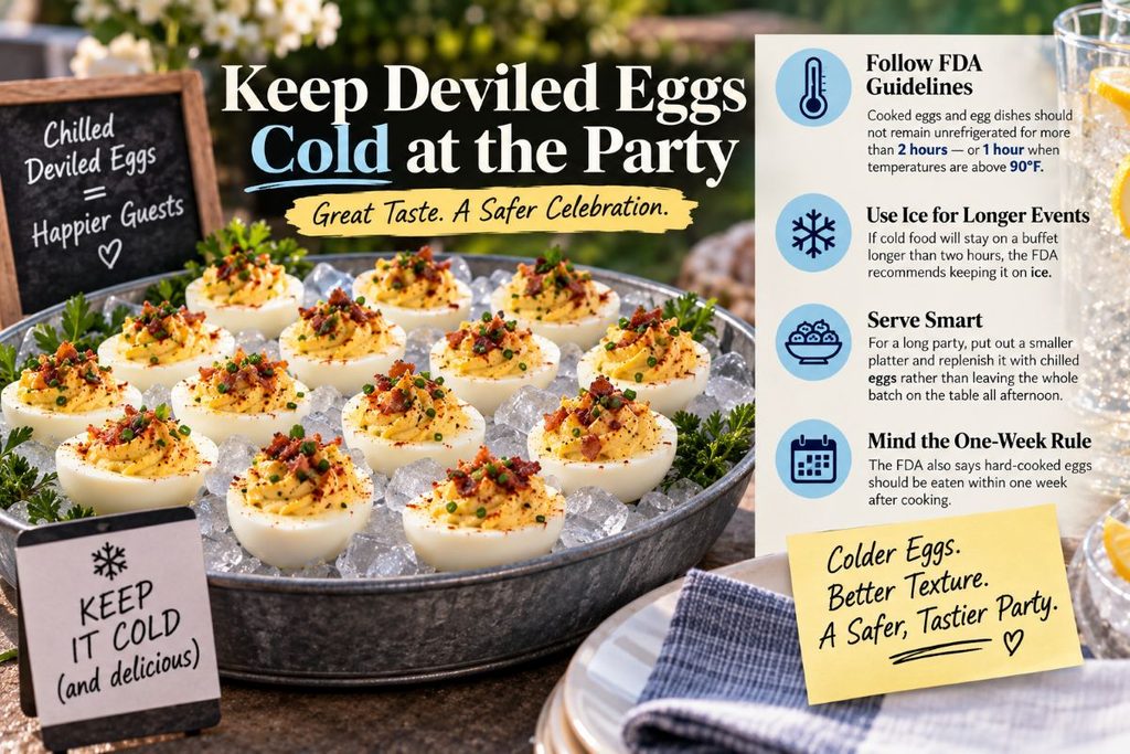 Deviled Eggs Served On Ice.