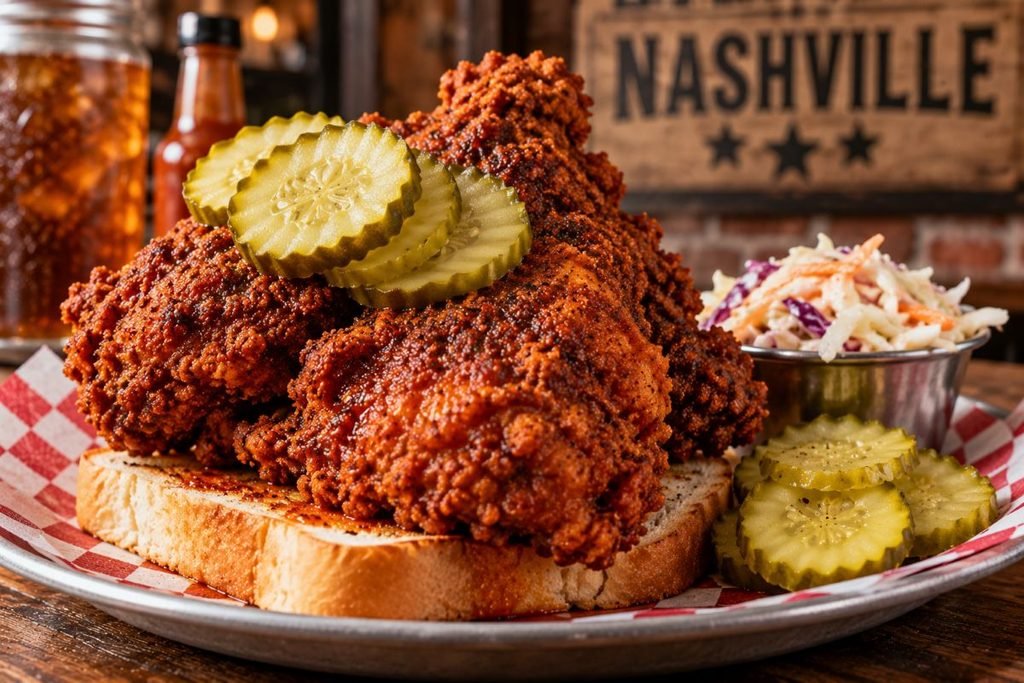 Spicy Fried Chicken With Pickles