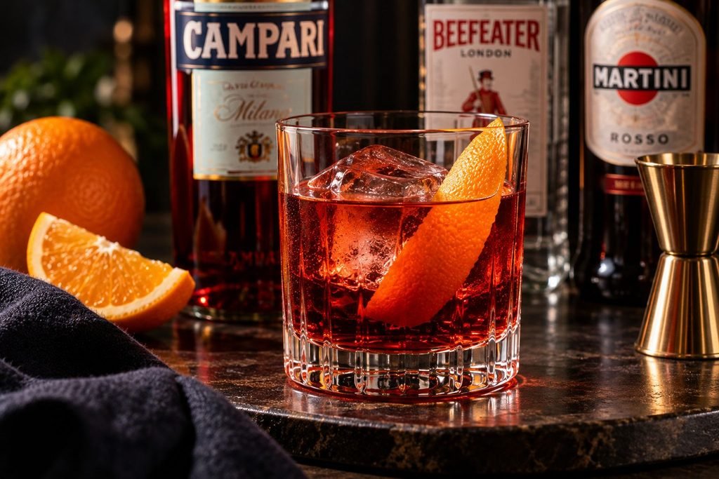 Negroni Still Life With Orange Twist