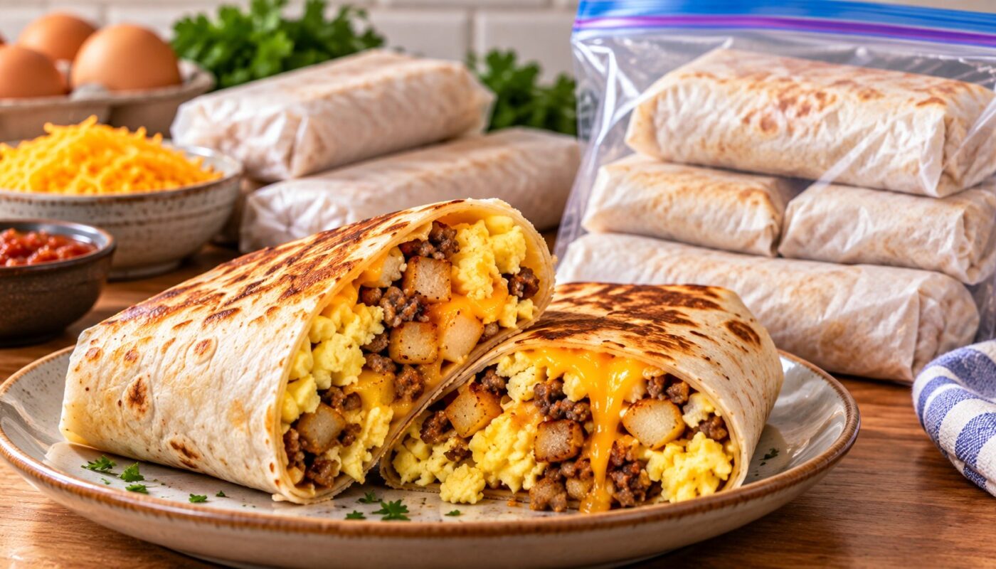 Delicious Breakfast Burritos With Fillings